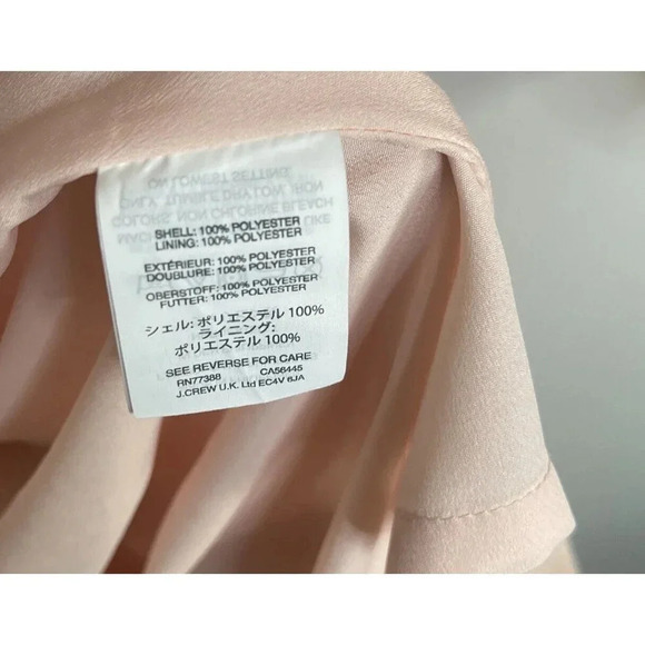 J. Crew Black Label Long Sleeve V-Neck Wrap Dress Light Pink Peach Women's 4 - Picture 6 of 9